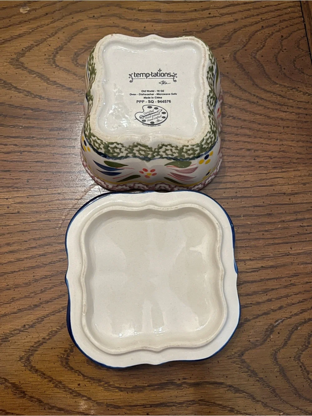 Temptations Old World Confetti Hand-Painted Ceramic Nesting Bakeware Set